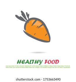 carrot icon, Eating healthy food isolated on white background vector illustration