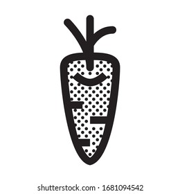 Carrot. Icon Filled with Dots.