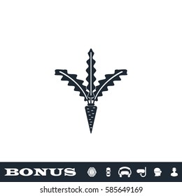 Carrot icon flat. Black pictogram on white background. Vector illustration symbol and bonus button