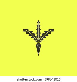 Carrot icon flat. Black pictogram on white background. Vector illustration symbol and bonus button