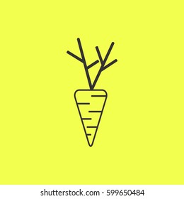 Carrot icon flat. Black pictogram on white background. Vector illustration symbol and bonus button