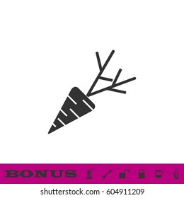 Carrot icon flat. Black pictogram on white background. Vector illustration symbol and bonus button
