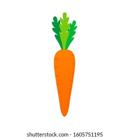 Carrot icon. Flat design on a white background. Vector stock illustration