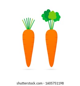 Carrot icon. Flat design on a white background. Vector stock illustration