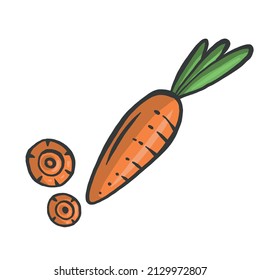 Karotten-Symbol auf weißem Hintergrund
