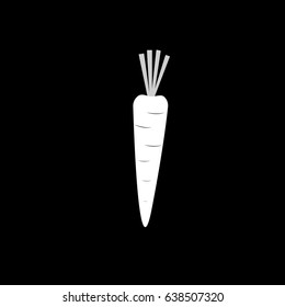 Carrot icon. Flat design. Vector illustration.