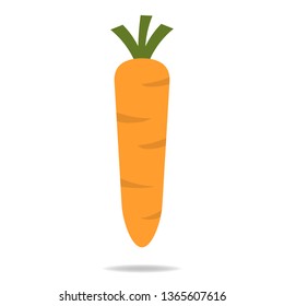 Carrot Icon in Flat isolated on white background. Healthy Nutrition. Organic Vegetable. Fresh Food. Vector illustration for Your Design, Web.