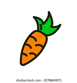 carrot icon. flat orange carrot