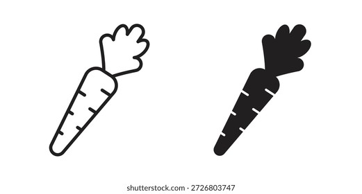 Icono de zanahoria icono plano simple. Versión Liner - Vector de stock.