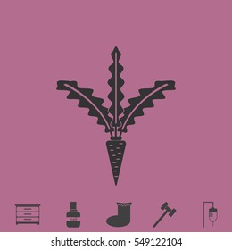 Carrot icon flat. Simple vector grey pictogram and bonus symbol