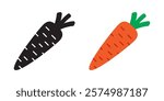 Carrot icon, carrot in flat style.