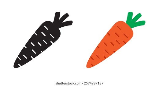 Carrot icon, carrot in flat style.