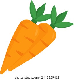 Carrot icon in flat style with a farming theme vector design
