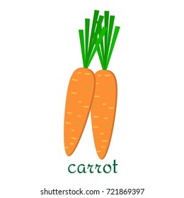 Carrot icon in flat style isolated on white background