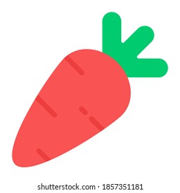Carrot icon in flat style, root vegetable