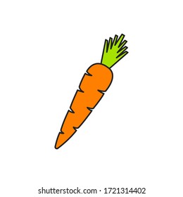 Carrot icon flat vector illustration