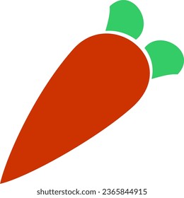 carrot icon flat vector red and green
