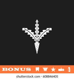 Carrot icon flat. White pictogram on black background. Vector illustration symbol and bonus button tooth, vase, star, mirror, bottle