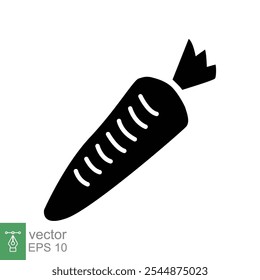 Ícone de cenoura. Cenouras frescas, desintoxicação vegetal, produto da horta, para o conceito de dietas. Estilo plano simples. Ilustração vetorial isolada sobre fundo branco. EPS 10.