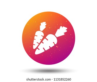 Carrot icon. Fresh natural vegetable symbol. Vegetarian food. Circle button with Soft color gradient background. Vector