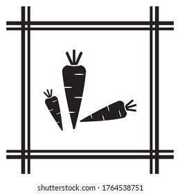 Carrot   icon, isolated. Flat  design.