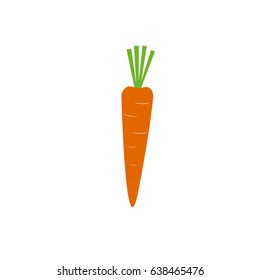 Carrot icon. Isolated. Flat design. Vector illustration.