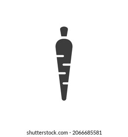 Carrot Icon Isolated on Black and White Vector Graphic