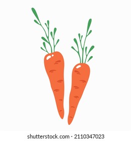 Carrot icon isolated on white background. Vector illustration.