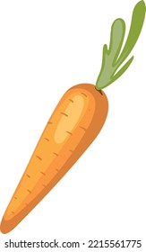 Carrot icon. Juicy orange fresh cartoon vegetable