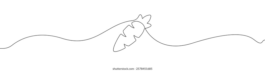 Carrot icon line continuous drawing vector. One line Carrot icon vector background. Carrot Vegetable icon. Continuous outline of a Carrot icon.