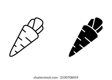 Carrot Icon, Carrot line icon. Vegetable food sign. Diet nutrition symbol. Quality design element. Line style carrot icon. Carrot Icon food vegetables outline. on white background