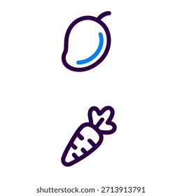 Carrot icon. A linear vector illustration of carrot isolated on white background.