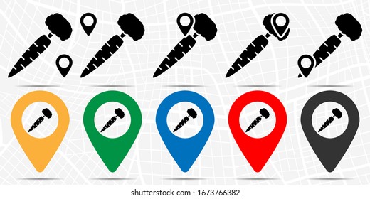 Carrot icon in location set. Simple glyph, flat illustration element of autumn theme icons