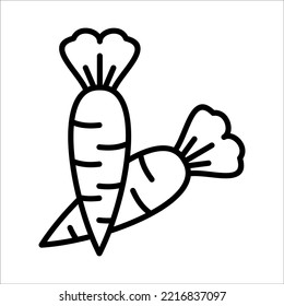 Carrot Icon Logo Design Vector Template Illustration Sign And Symbol