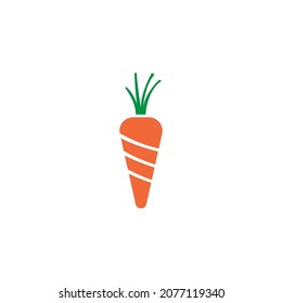 Carrot icon logo flat design template vector