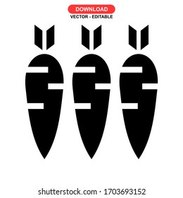 carrot icon or logo isolated sign symbol vector illustration - high quality black style vector icons
