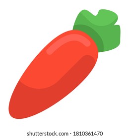 Carrot icon in modern flat style 