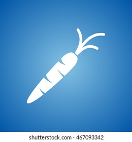 Carrot Icon on blue color. 