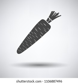Carrot  icon on gray background, round shadow. Vector illustration.