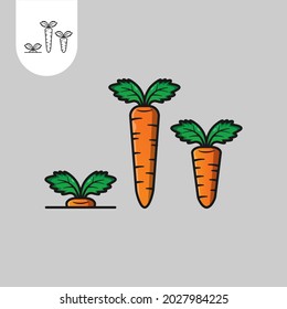 carrot icon on white background. Perfect use for web, pattern, design, icon, ui, ux, etc.