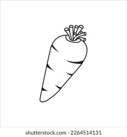 Carrot icon on white background. Vector illustration. Editable strokes.
