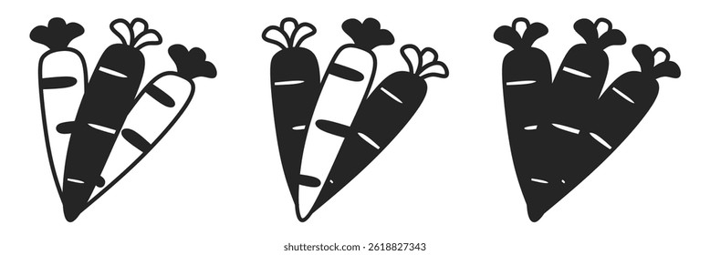 Carrot icon on white background. Vector logo carrot illustration.
