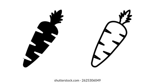 Carrot icon on white background