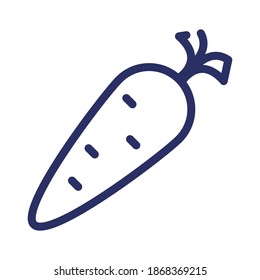 carrot icon, outline vector illustration.