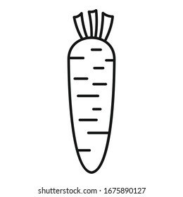Icono de zanahoria. Icono de vector de zanahoria de contorno para diseño web aislado en fondo blanco