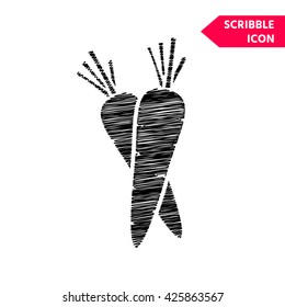 Carrot icon. Scribble icon for you design.