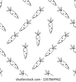 Carrot Icon Seamless Pattern, Food Icon, Vegetable Icon Vector Art Illustration