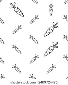 Icono De Zanahoria Patrón Sin Maravilla, Icono De Comida, Icono De Vector Vegetable Ilustración De Arte