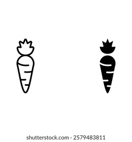 Carrot  icon set color editable on white background