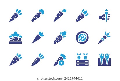 Carrot icon set. Duotone color. Vector illustration. Containing carrot, carrots.